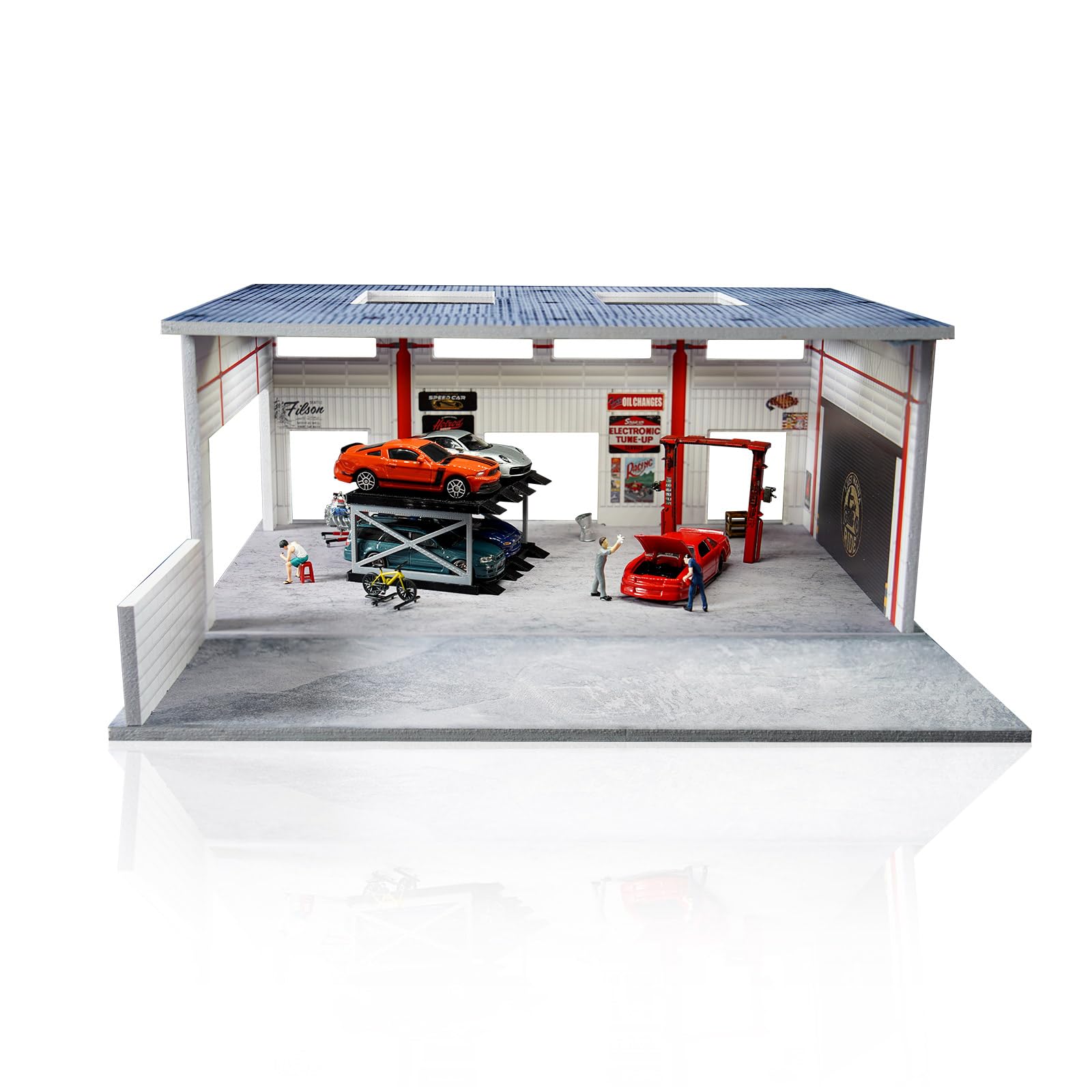 Amazon.com: Malamfans 1/64 Diorama Display Case Garage with LED