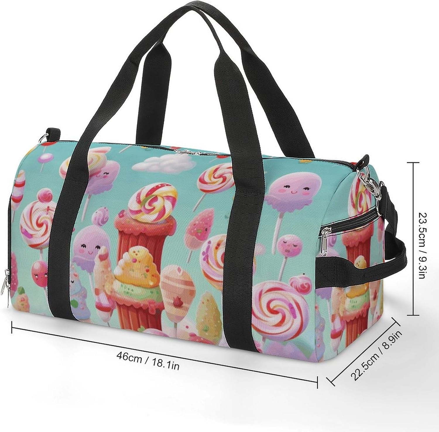 Gym Bag for Men Travel Duffle Bag Candy Happy Tote Bag Weekender Duffel Bag Weekender Bag for Sports