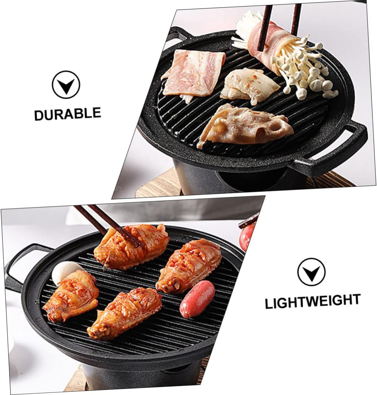 1set Tabletop Bbq Grill Stove Household Grilling Rack Small Indoor Barbecue for Steak Chicken Fish