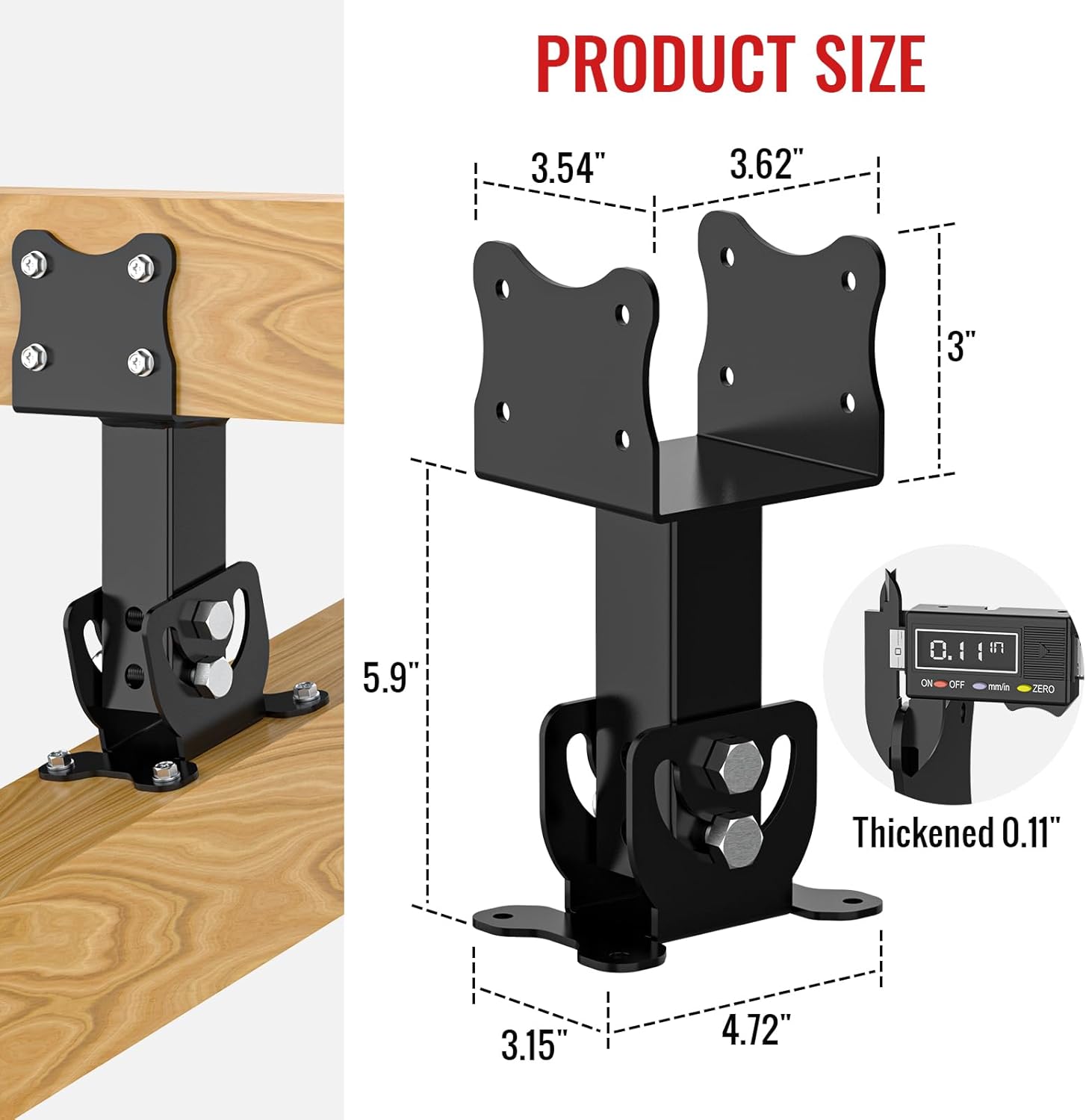 3 Pcs Roof Riser Brackets Kit Heavy Duty Pergola Roof Riser Beam Brackets for Patio Cover Gazebo