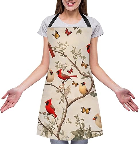 Miniatura 3 de Casa Cocina Cocinar Hornear Jardinería para Mujeres Hombres con Bolsillos 27.5x33 Pulgadas Birdbeige