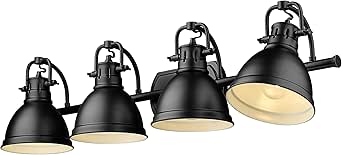 Golden Lighting Duncan BLK 4 Light Bath Vanity in Matte Black with Matte Black Shade