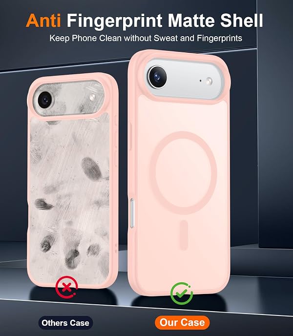 SPIDERCASE for iPhone Air Case, Magnetic Translucent Matte Case with 2PCS Tempered Glass Screen Protector Slim Phone Case for iPhone Air 6.5'', Pink by SPIDERCASE - Used condition - Image 6