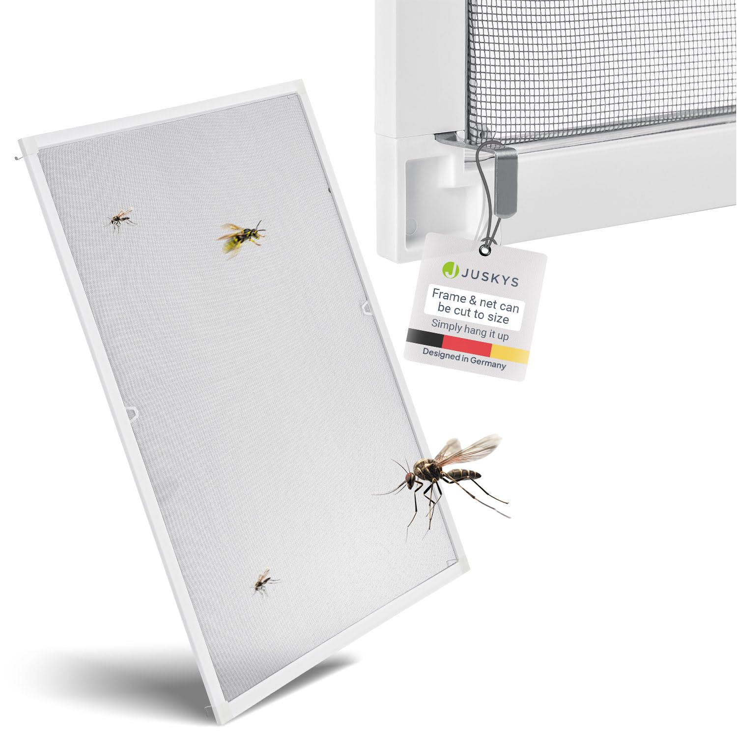 Zanzariera Per Finestre 100x120 Cm - Telaio In Alluminio Antracite, Montaggio Senza Fori - Foto 4