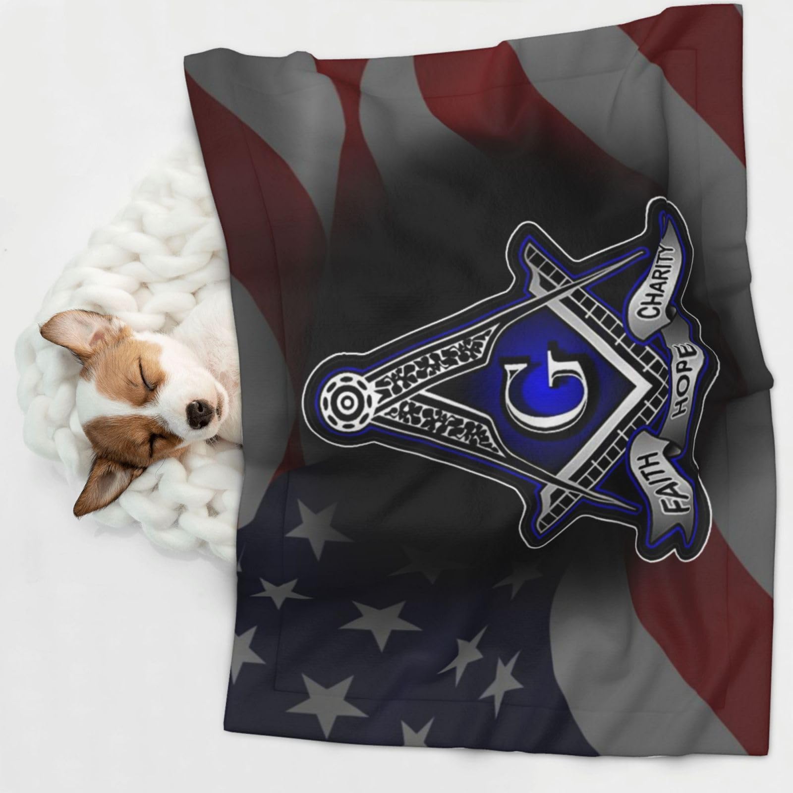 Faith Hope Charity Masonic Freemason Soft and Cozy Pet Blanket for Dogs and Cats - Versatile and Comfortable Medium