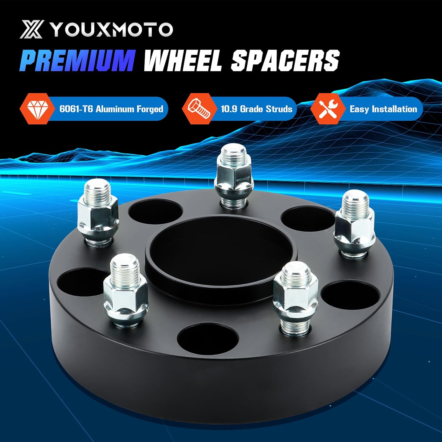 5X5.5 1.5''(38.1mm) Wheel Spacers, Hubcentric Wheel Adapters Fit for Dodge Ram 1500 2002-2010, Dakota 2005-2011, Durango 2004-2009, for Aspen 2007-2009, 77.8mm Bore Hub with 9/16-18 Studs, 4PCS