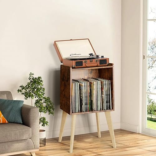 Miniatura 2 de Gannyfer Soporte para tocadiscos almacenamiento minimalista para discos de vinilo con capacidad para hasta 160 álbumes, estante de exhibición de