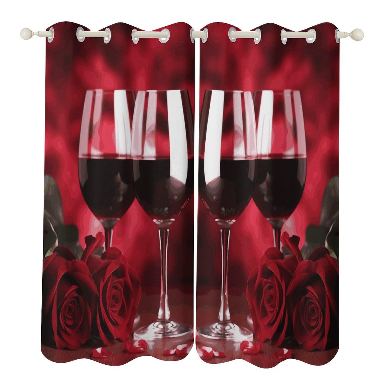Rideaux roses et vin rouge occultants thermiques pour salon
