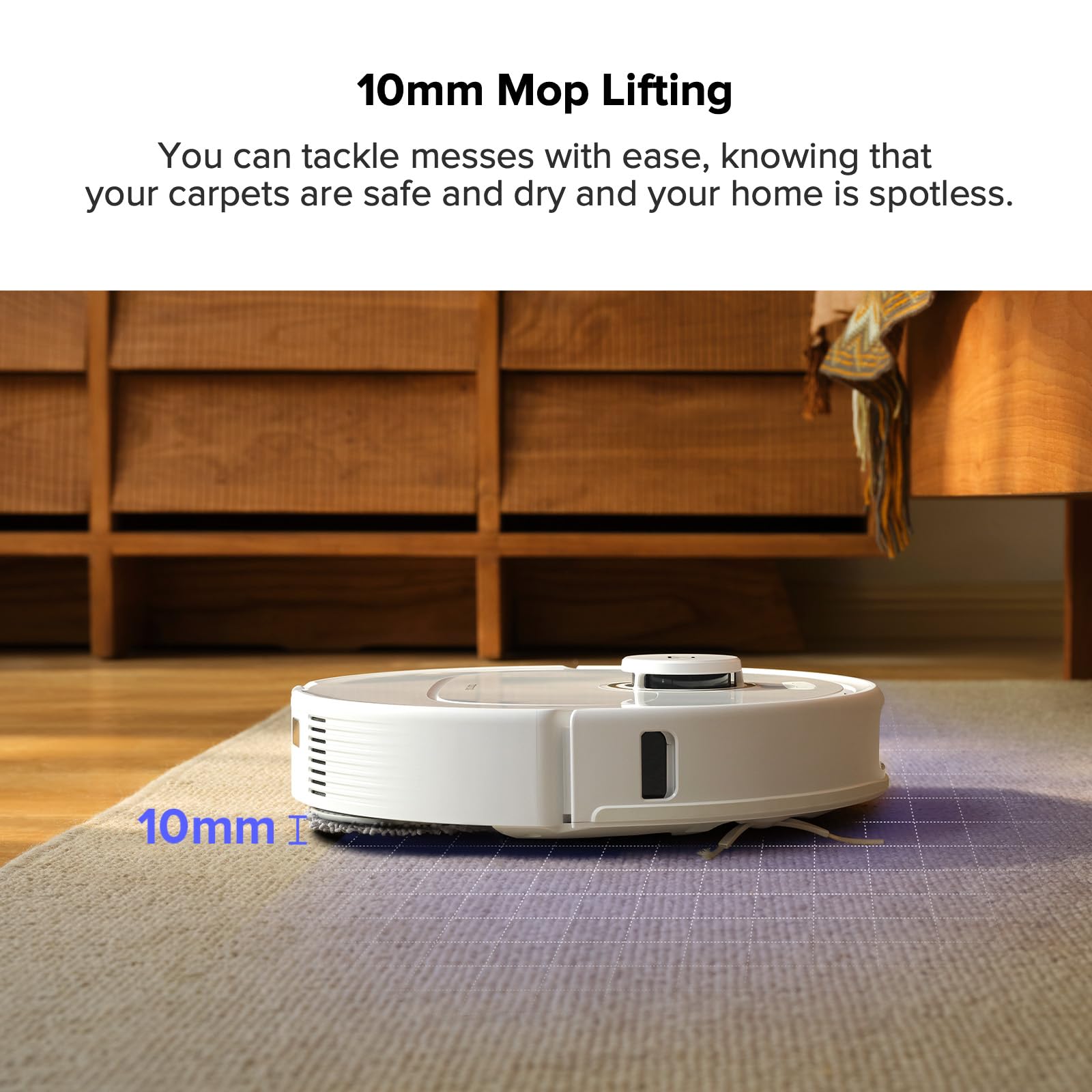 roborock Qrevo Pro Robot Vacuum and Mop with FlexiArm Design Edge Mopping, Dynamic Hot Water Mop Washing and Auto Mop Drying, Intelligent Dirt Detection, 7,000 Pa Suction, Ideal for Carpets view 9