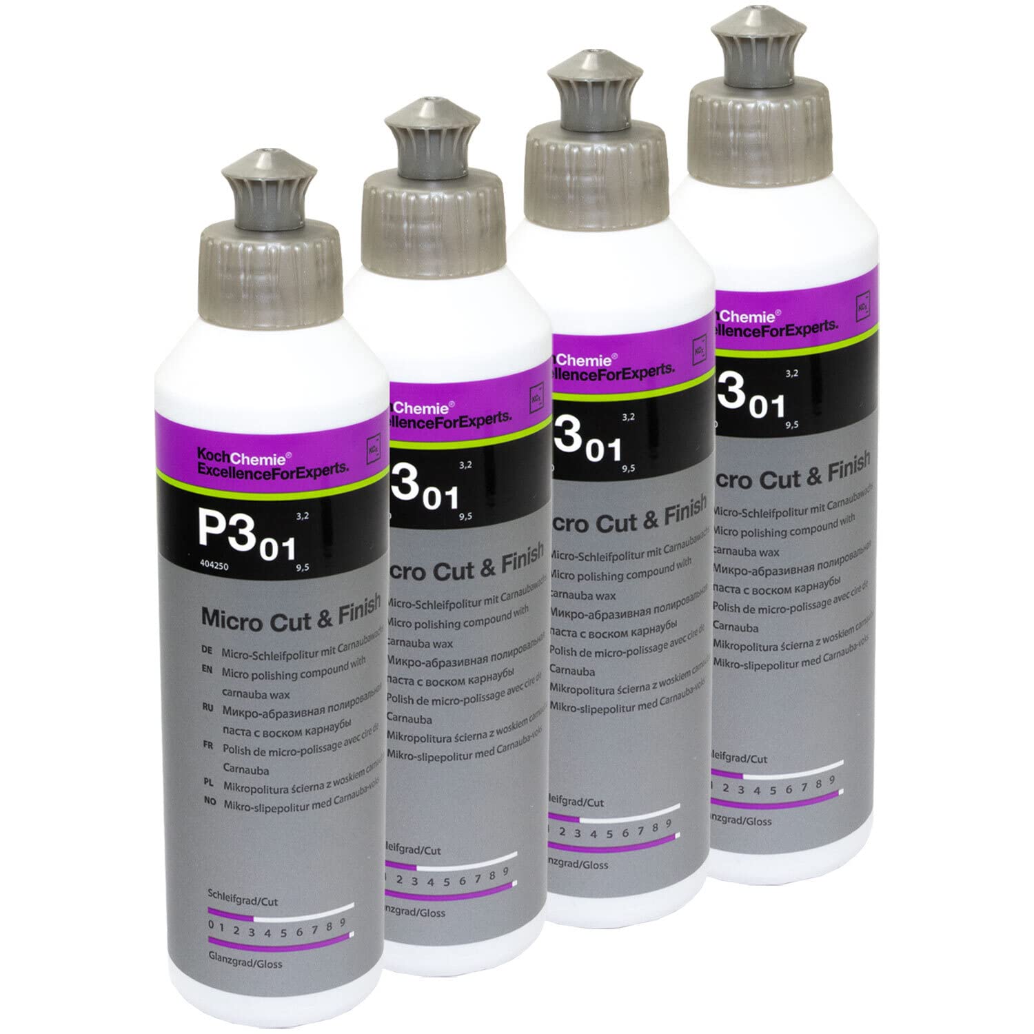 Micro Schleifpolitur mit Carnaubawachs Cut & Finish P3.01 Koch Chemie 4 X 250 ml
