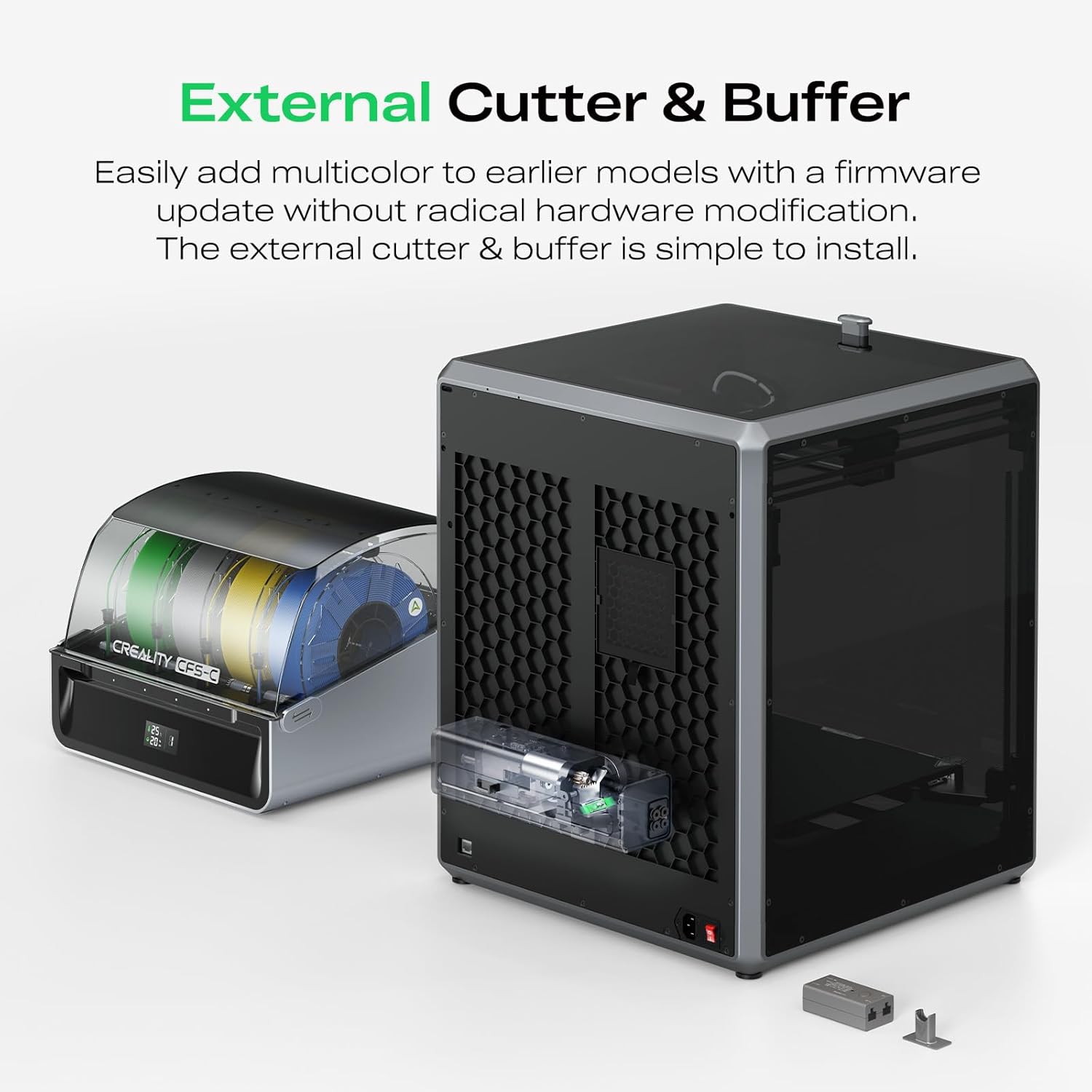 Creality CFS-C Smart Filament System for K1 Series 2025/K1 Max/K1C/K1/K1 SE, Multi-Color 3D Printing, RFID Auto-Loading, External Cutter, Filament Runout & Tangle Detection, Easy Installation