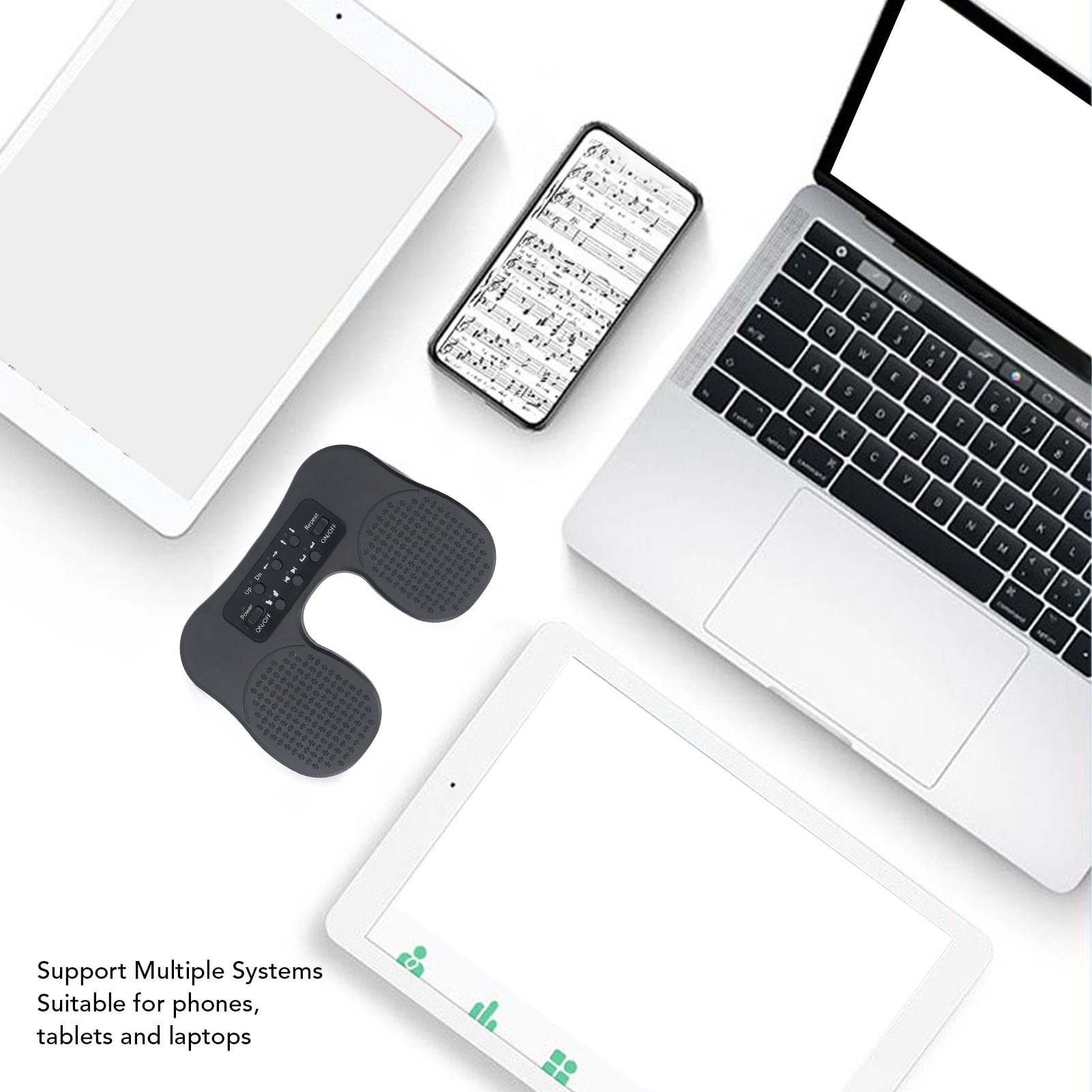 Bezprzewodowy pedał Odwracania Stron, Wi-Fi, BT i USB C Pedał Odwracania Stron Muzycznych do Telefonów Tablety Lpad Telefon, Klawiatura Akumulatorowa Przełączniki Nożne Turner