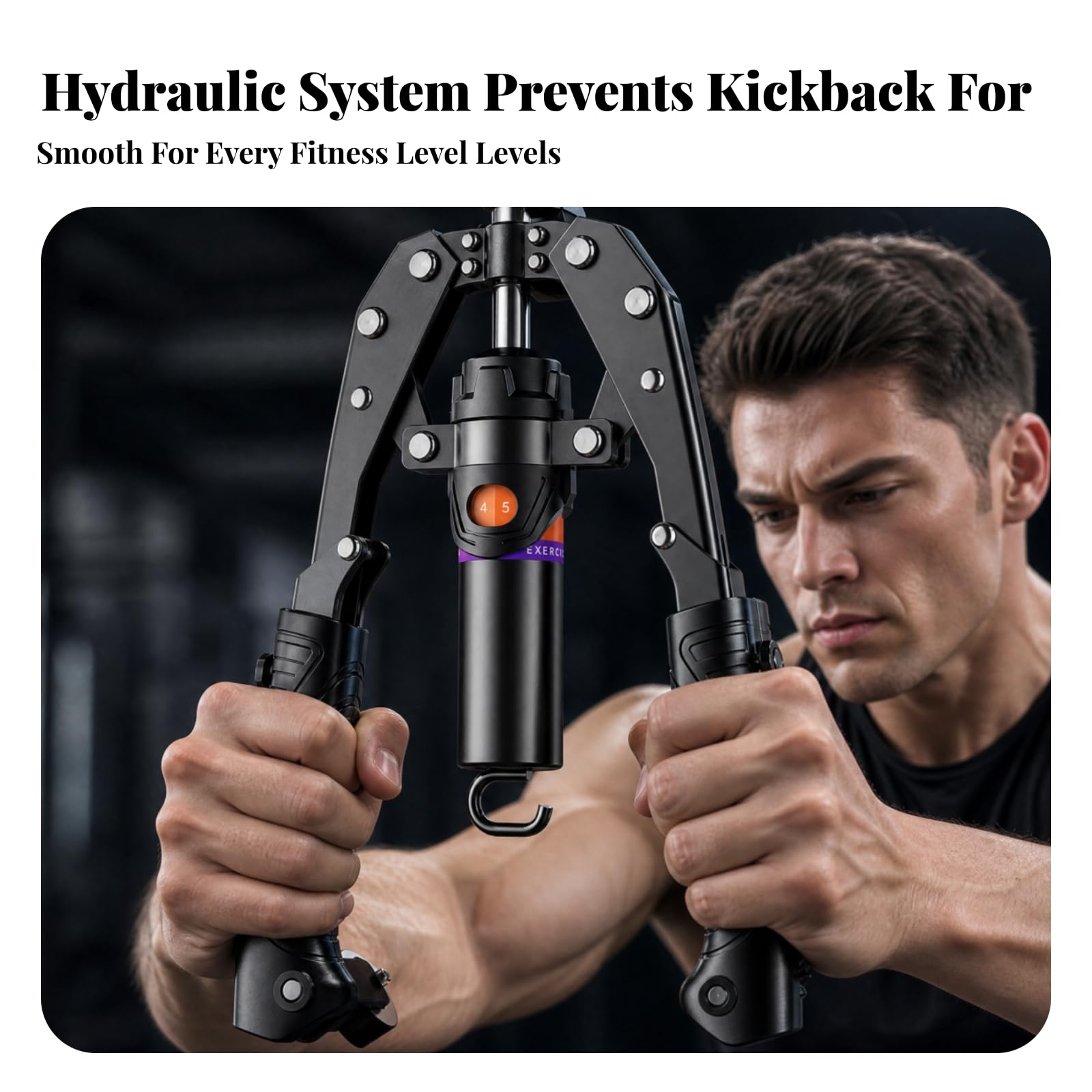 Ejercitador Brazo Hidráulico Portátil Entrenador Brazo con Resisncia Ajustable Ergonómico Hand Grip para Oficina