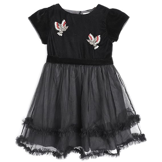 Cherry Crumble California Baby Cotton Blend Kids Girls Floret Net Dress Knee-Length Special Occasion