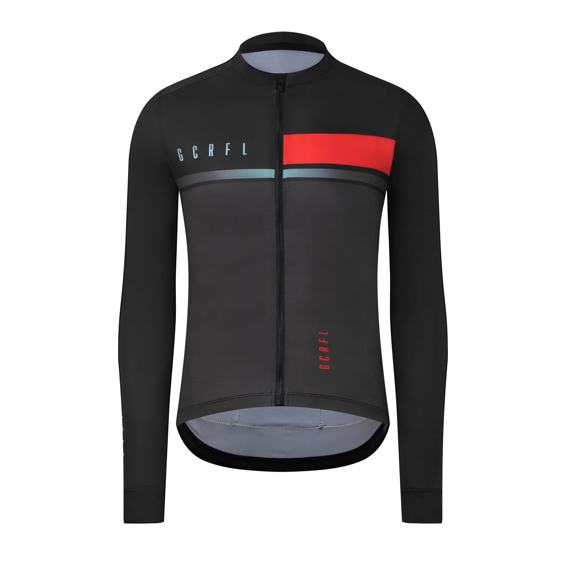 GCRFLCycling Jersey Mens Long Sleeves Bike Jersey Biking Shirt 4 Rear Pockets Lightweight PRO Race Fit UPF 50+