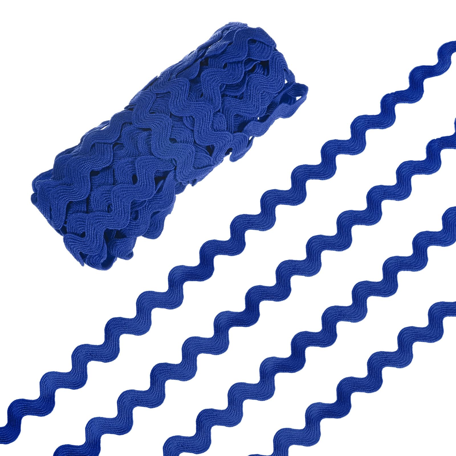 M METERXITY Rick Rack Trim, 10 Yard 10mm / 0.4 Inch Wave Bending Fringe Trimming Ribbon for Sewing/DIY Crafts/Clothes/Decoration, Polyester RIC Rac Trim [Dark Blue]