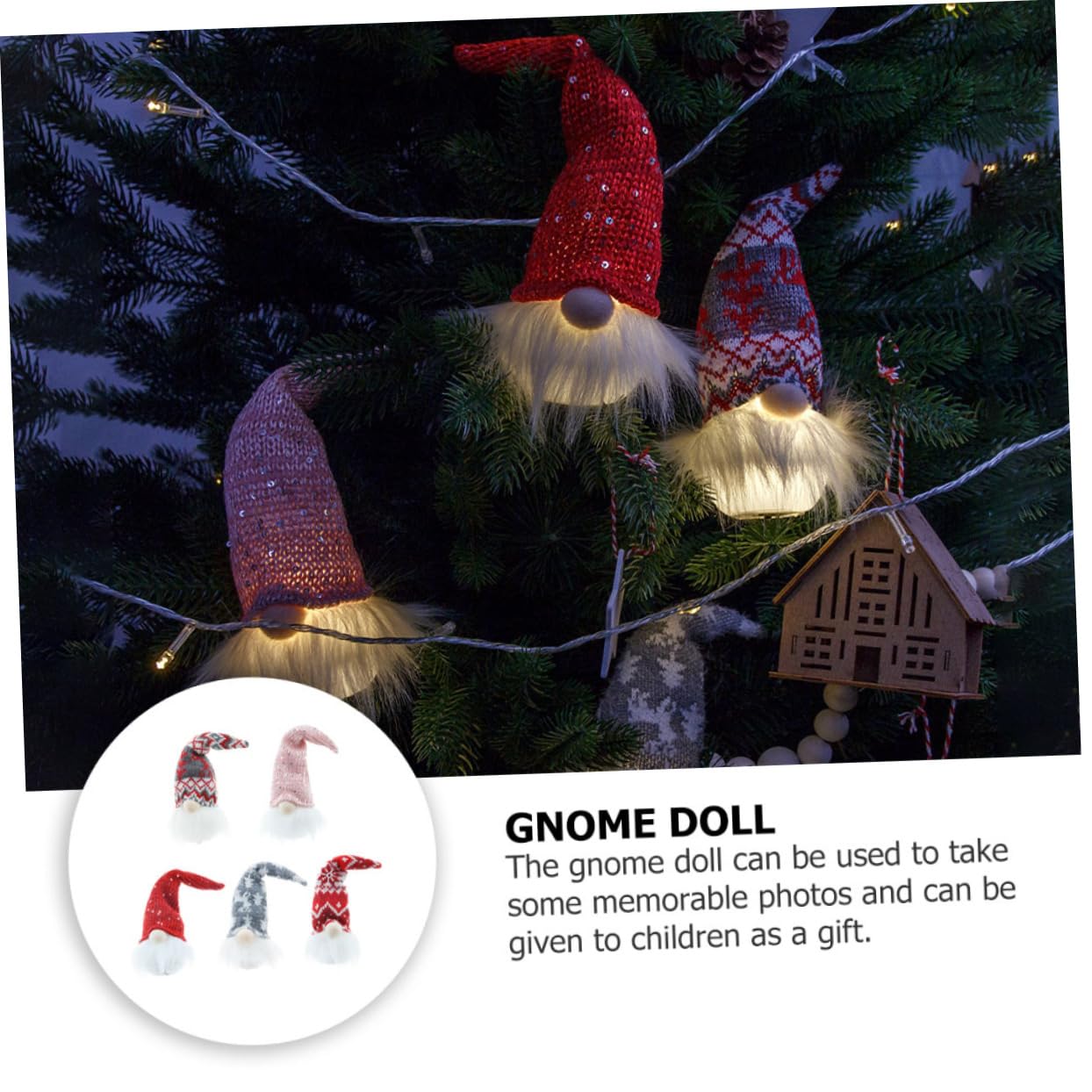Ciieeo 10 STK Weihnachtsschmuck dekorative Hängepuppe Weihnachtsplüschzwerg Kaminzwerg Krippendekor weihnachtsdeko Weihnachts Figuren Weihnachtspuppen dekorative Wichtelpuppe LED Lichter