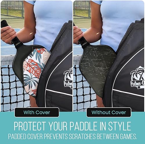 Vista 169 de Palms-O-Aces Pickleball Paddle Sleeve Lightweight Padded Canvas Covers for Paddles Protective Racket Case with zipper Standard & Elongated