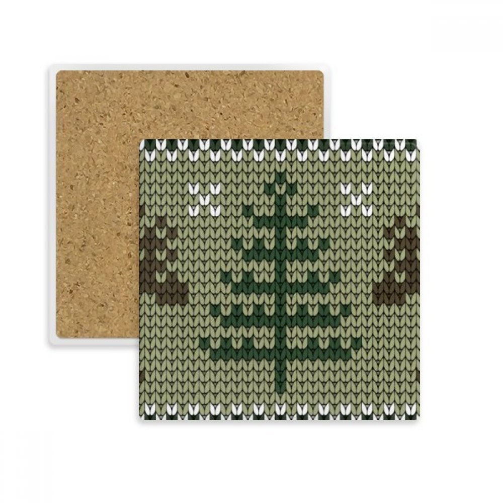 Arbre de Noël porte-gobelet pierre carré absorbant élan marron