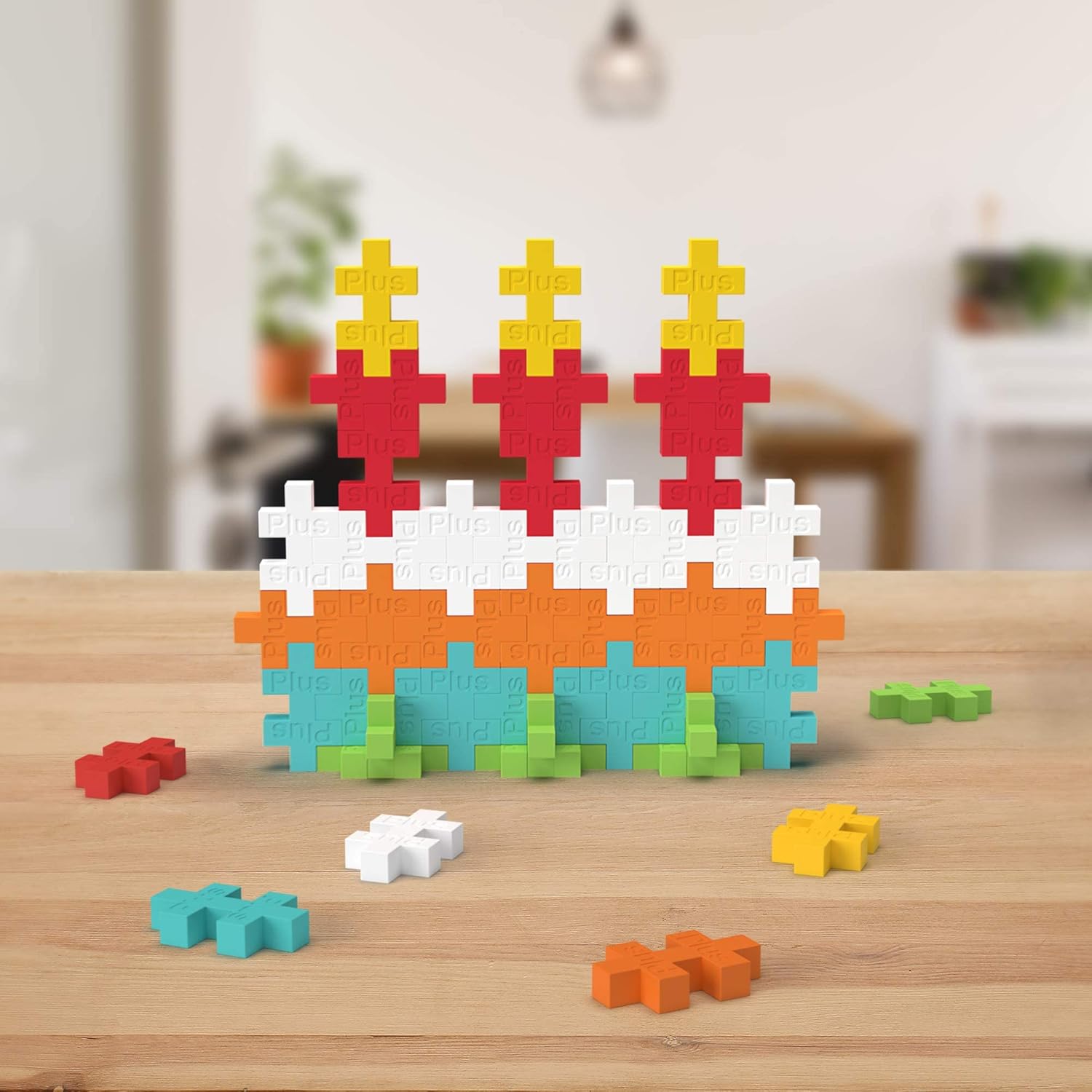 PLUS PLUS - 240 Piece Celebration Mix & Green Baseplate Duo - Construction Building Stem/Steam Toy, Mini Puzzle Blocks for Kids