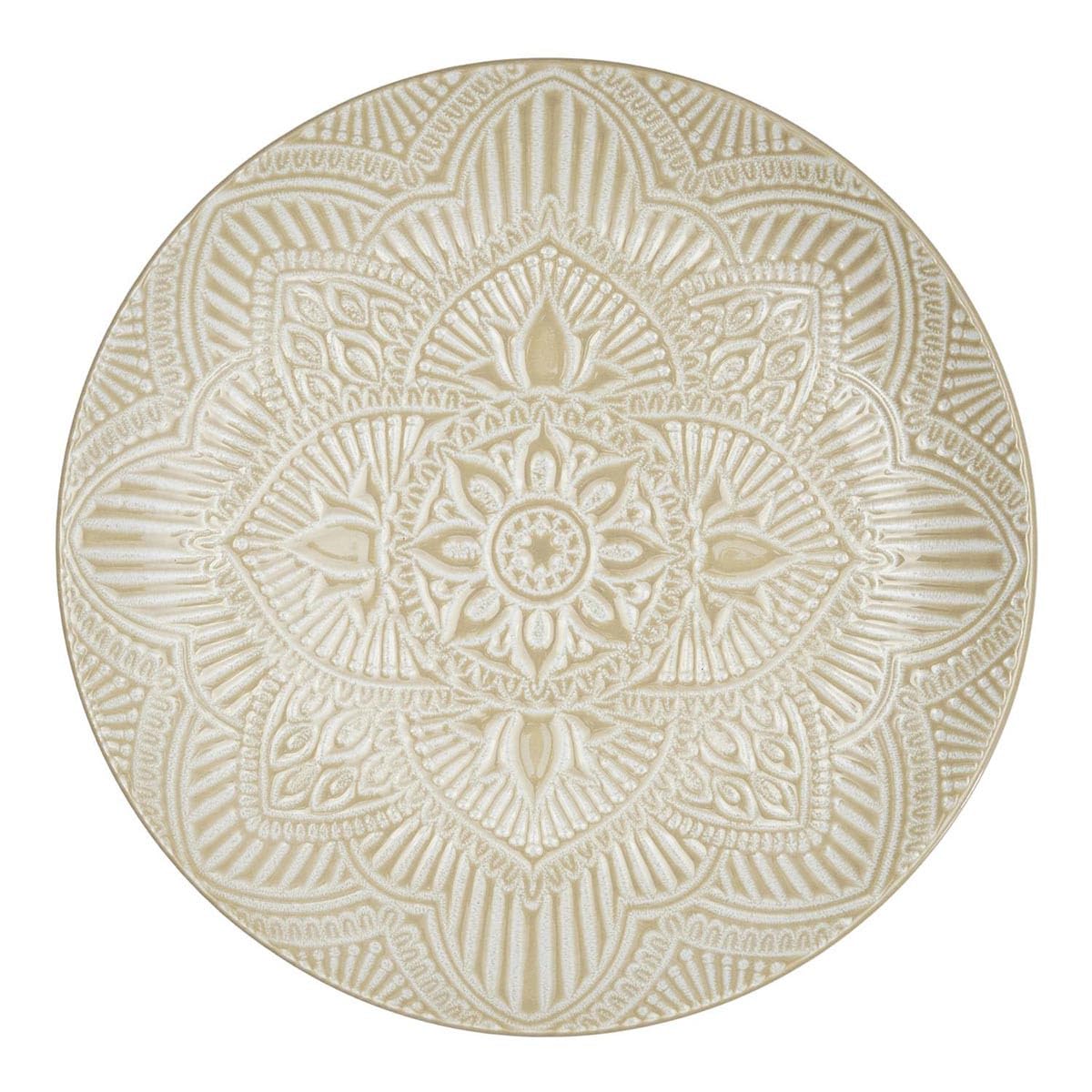 Lot de 6 Assiettes Plates Sahara 27cm Beige