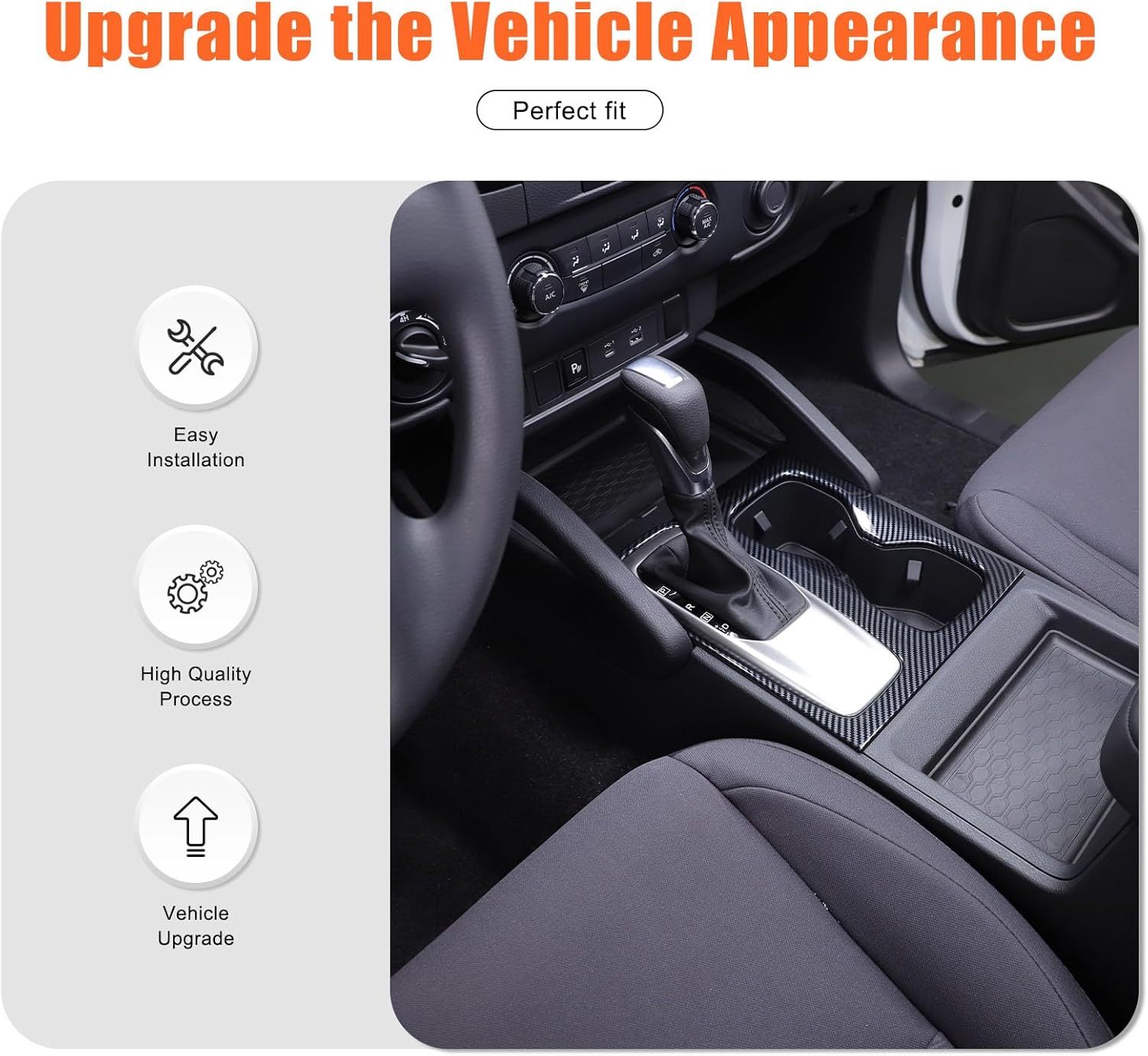 Car Central Control Gear Shift Panel Trim Cover Cup Holder Trim Compatible with Nissan Frontier 2022-2024 Gear Shifter Console Anti-Scratch Panel Frame Decorative Sticker Protection