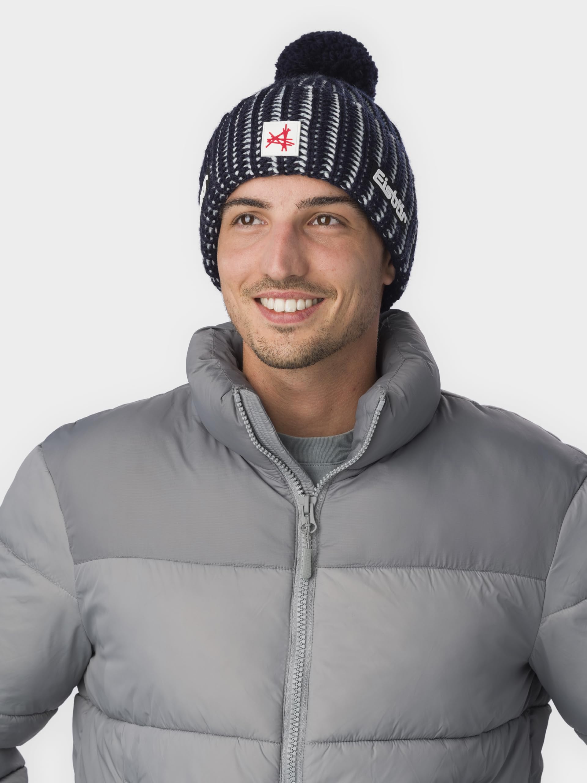 Eisbär Mütze Herren & Damen Ronda Pompon Ski Austria - Merino Wintermütze Unisex mit Fleece schützt vor Kälte und Wind - Bommelmütze warme Lifestyle Strickmütze mit Pompon Haube aus Österreich