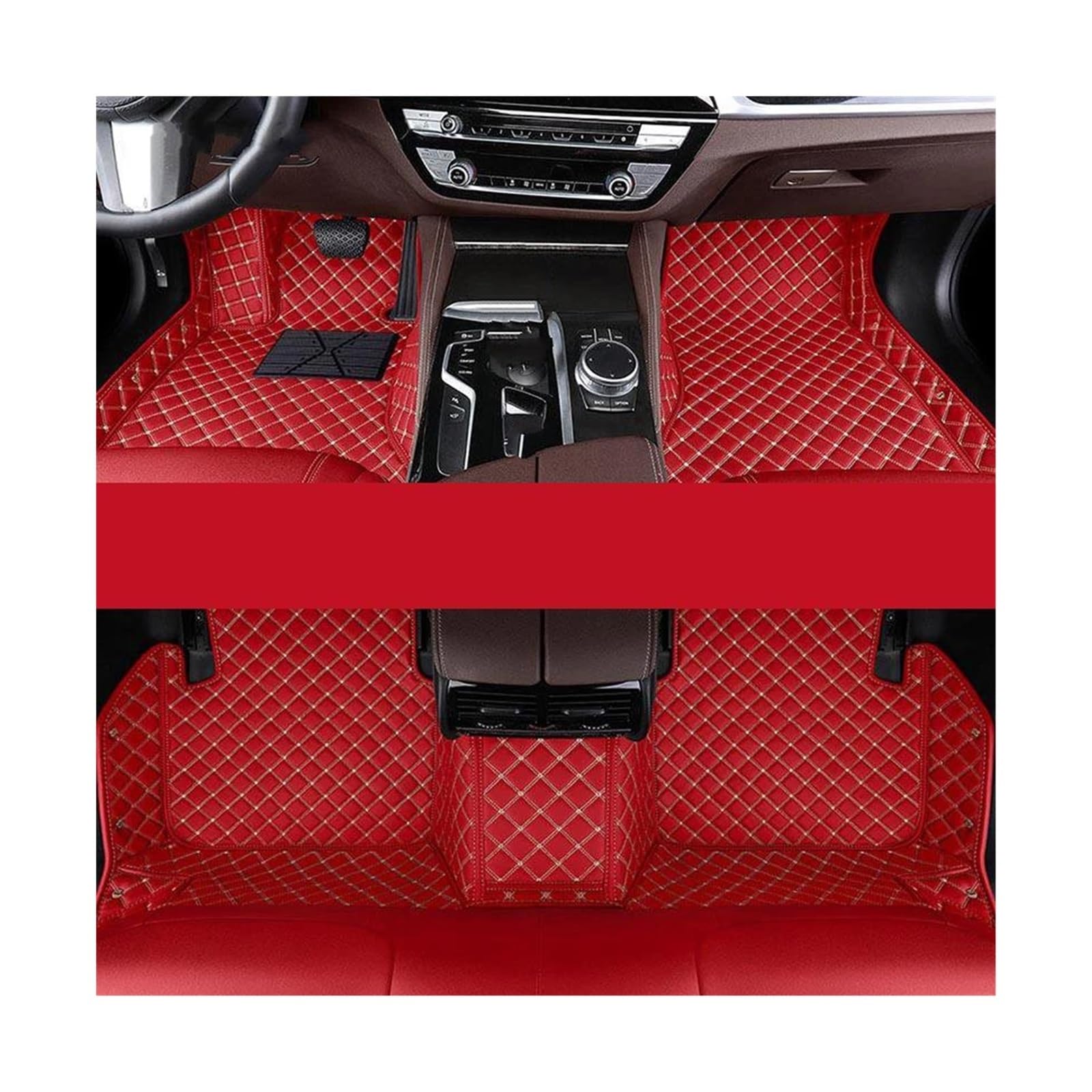 Tapis sol voiture sur mesure BMW F30 rouge pour protéger des trajets quotidiens