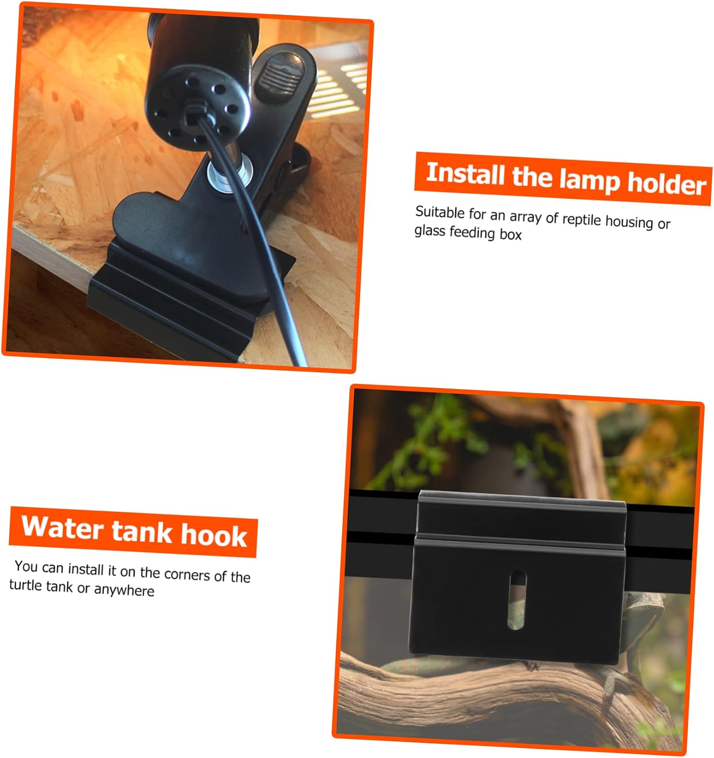 VANZACK Reptile Tank Hook for Turtle and Lizard Lightweight Glass Accessory Easy to Install for Tropical Ecological Pet Tanks and Feeding Stations