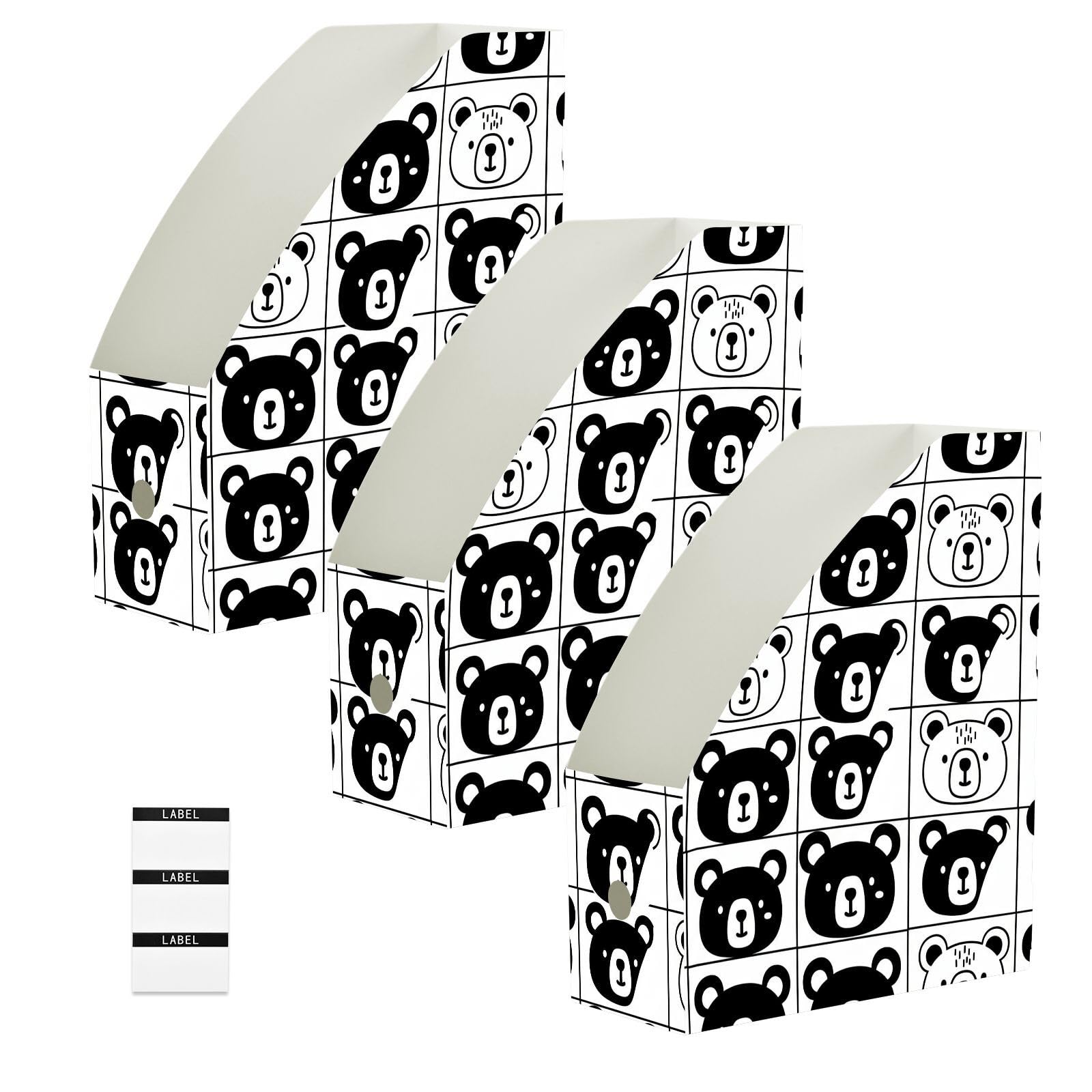 Cartoon Bear Organiseur de dossiers pour enseignants Noir