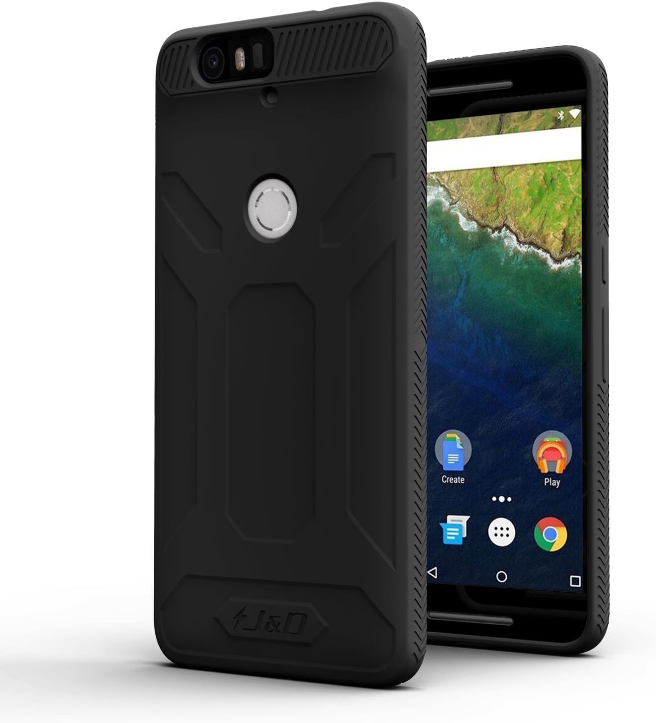 Nexus 6P Case, J&D [Drop Protection] Google Nexus 6P Case [Slim Cushion] Shock Resistant Protective Premium Jelly Case Slim Case for Nexus 6P (Black)