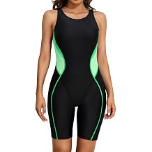 ATTRACO Athletic One Piece Swimsuits for Women Boyleg Swimwear Racerback Bathing Suits