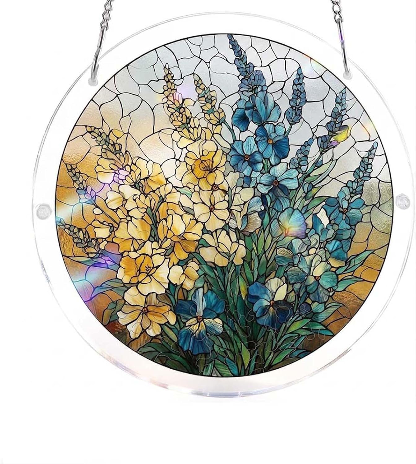 Acrylic Puzzles Suncatcher Window Hanging, 7.4 inch Stained Glass DIY Suncatcher Kit for Home Garden Window Decor, Indoor Outdoor Light Catcher, Unique Gift for Adults Birthday (G)