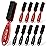 NICEMOVIC Barber Clipper Cleaning Brushes, 10 Pcs Plastic Handle Nylon Bristles, Anti-Slip Handle Mini Brush Bulk Set, Duster Manicure Brush for Hair Styling Tools, Kitchen Sink, Shoes (Black&Red)