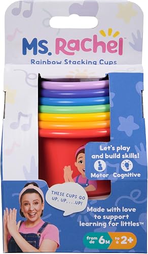 Ms. Rachel Rainbow Stacking Cups for Todlers 7-Piece Set