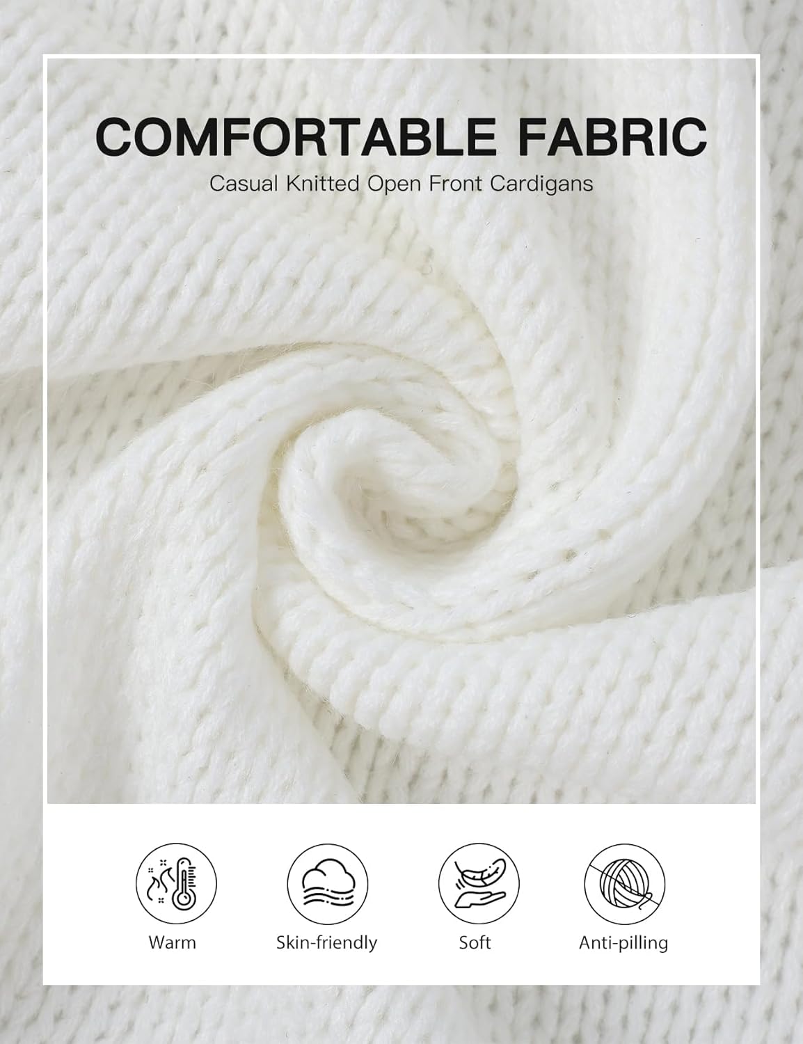 Women's Oversized Cardigan Open Front Chunky Sweater Coat Long Sleeve Pocketed Slouchy Knit Fall Outfit Clothes - Image 5