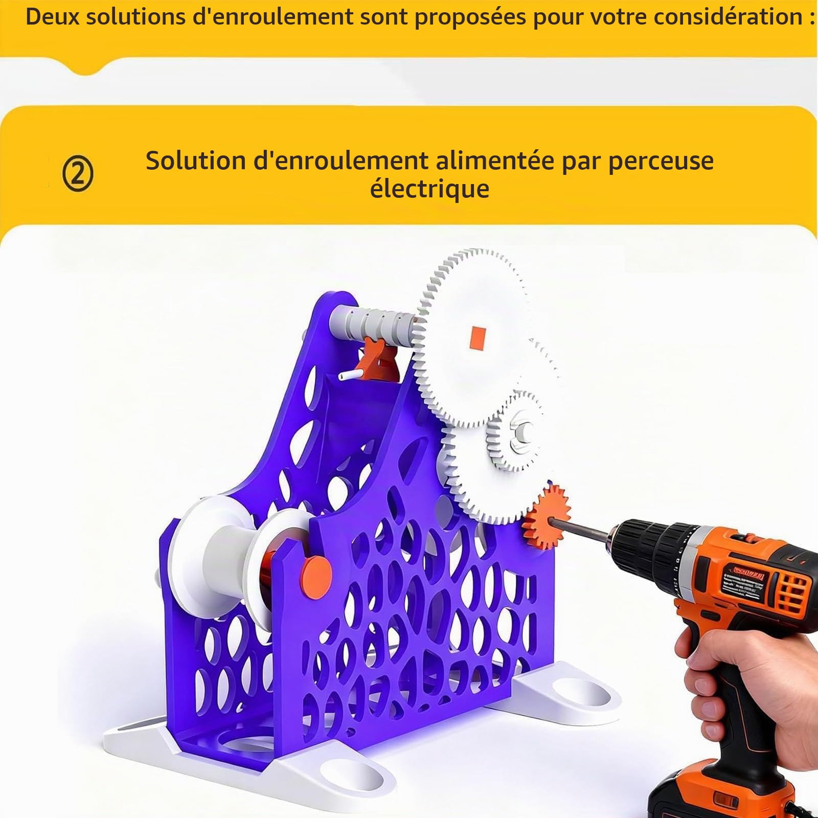 Enrouleur De Filament Pour Imprimante 3D, Bobineuse, Conception Modulaire Amovible, Enrouleur Électrique Manuel Pour Fil D'impression 3D, Fil De Soudage Et Fil À Coudre(Orange)
