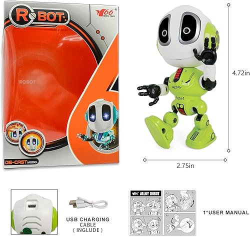 Vista 16 de Robot parlante para niños – Mini robot de juguete que repite lo que dices, juguetes de robots para niñas y niños de 4, 5, 6 años, rellenos