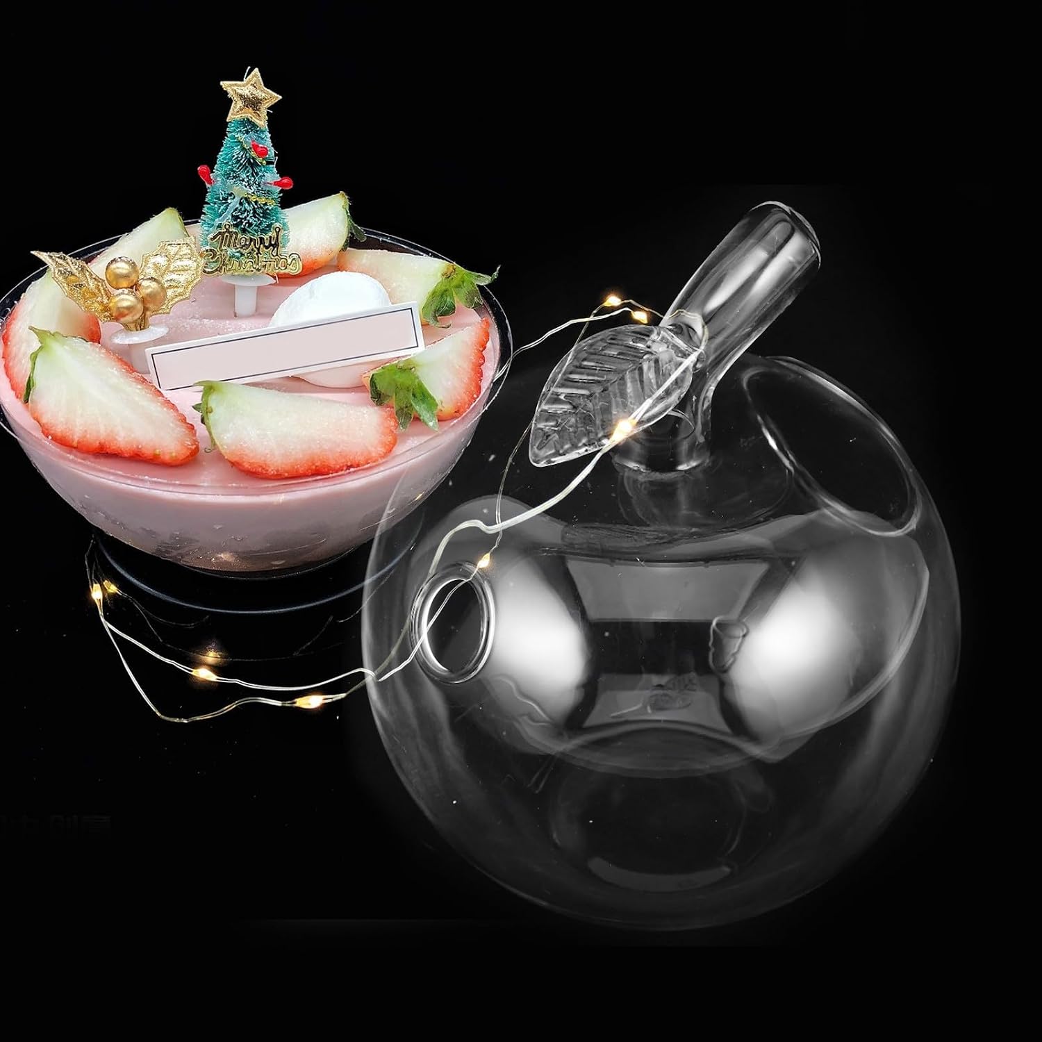 Ciieeo Clear Cocktail Glasses Drinking Glasses Novelty Fruit Shaped Wine Cups for Christmas Juice Beverage Milk Water Wine and Cocktails