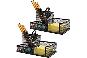 Ludato Mesh Pen Holder for Desk and Pencil Organizer (2-pack)