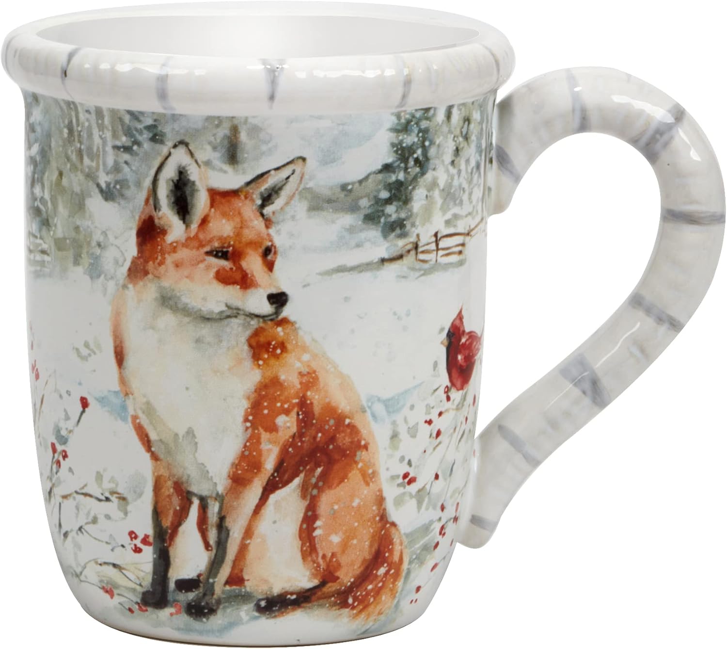 Winter’s Walk Set of 4 Ceramic Mugs – Enjoy hot cocoa, tea, or coffee in these delightful 16oz mugs adorned with foxes, owls, and raccoons, adding a touch of winter wonder to your mornings