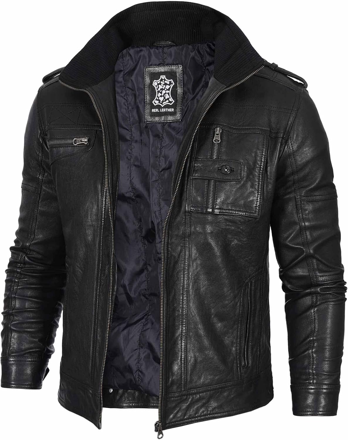 Blingsoul Real Lambskin Leather Jacket Men - Leather Jackets for Men