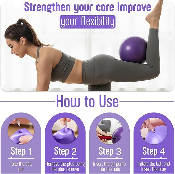 Kit de Pilates AMAVIK 15 Piezas con Bandas de Resistencia, Aro y Pelota miniatura 3