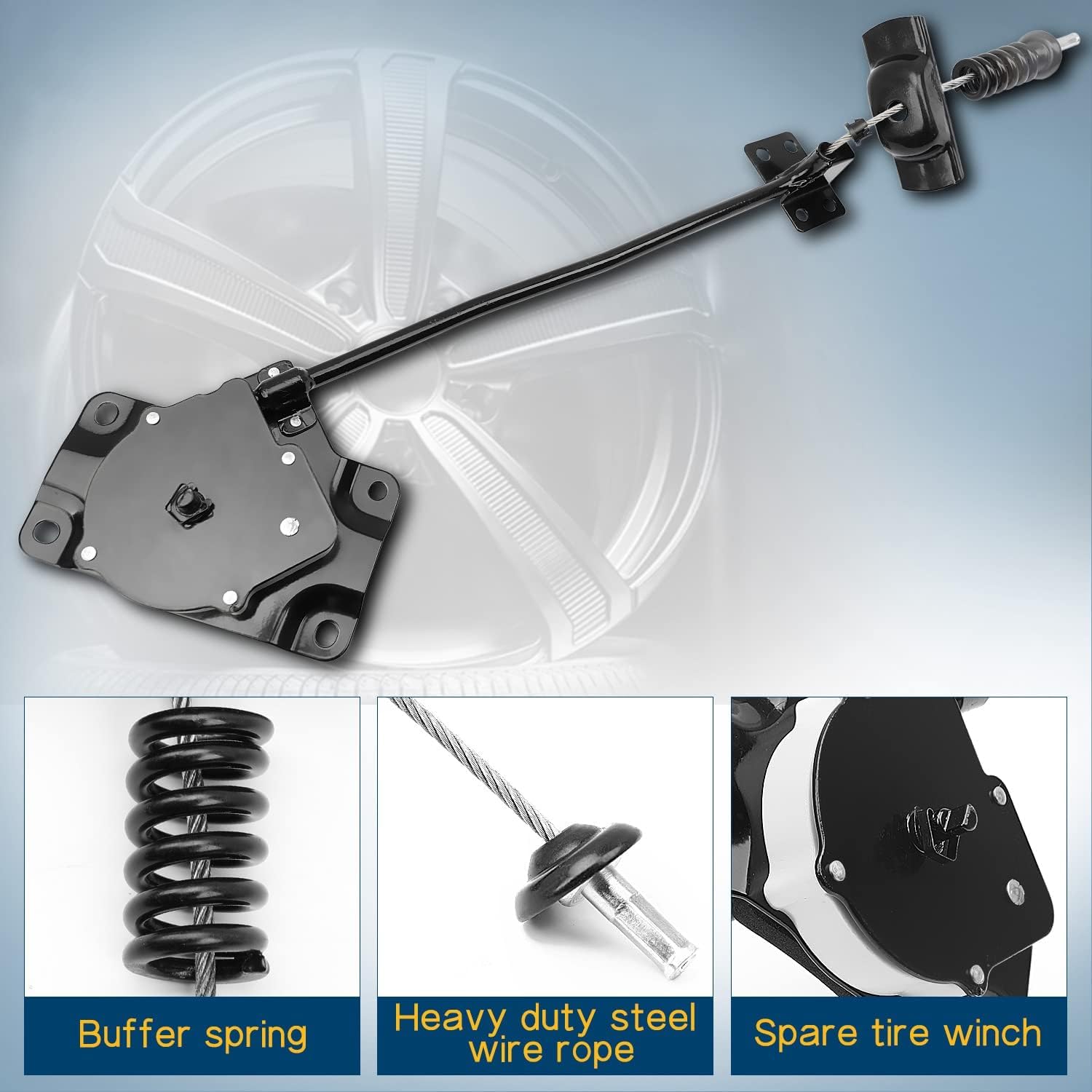 925-505 Spare Tire Hoist Winch Carrier Assembly Fit Hyundai Santa Fe All Engine 2006 2007 2008 628502B000