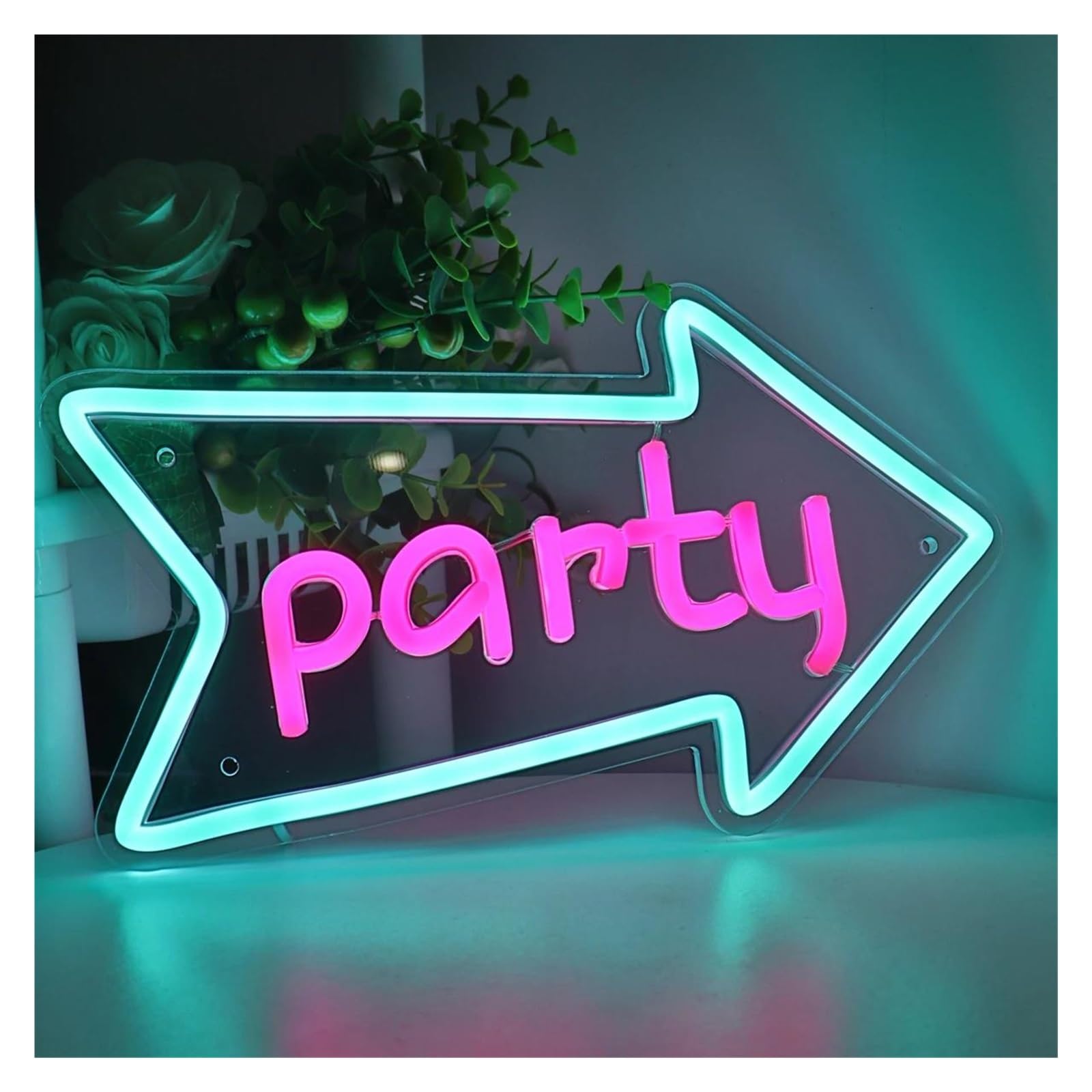 Luz de Diseño de Digital Flecha Creativa Con Fiesta LED, Arte De Pared, Luz De Neón Para Pub, Club, Bar, Tienda De Cumpleaños, Decoración De Espectáculo, 28.4cm×16.9cm