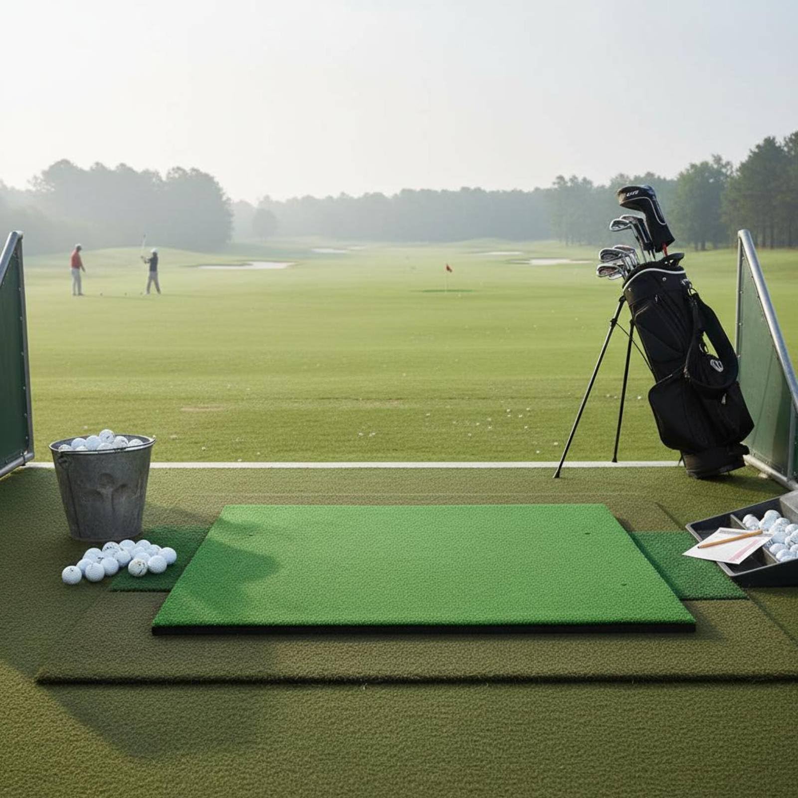 Golf Trainingsmatte Schlagmatte Übungsmatte Golfmatte Golf Trainingspad mit Detailgetreuem Kunstrasen Eva Dämpfungsschicht Zum Schutz von Böden, 120-180cm, DREI Gräser