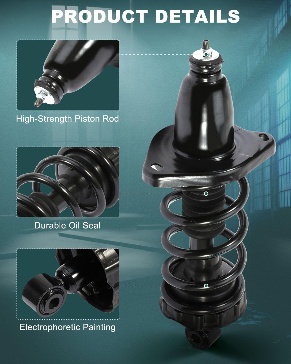 AUTOMUTO - Both (2) Rear Pair Driver & Passenger Side Complete Strut & Spring Assembly Replacement for 2006-2014 for Honda Ridgeline