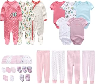 Newborn Layette Gift Set 27-Piece Baby Boy and Girl Clothes Bodysuits, Pants,Essentials and Accessories 0-6Months
