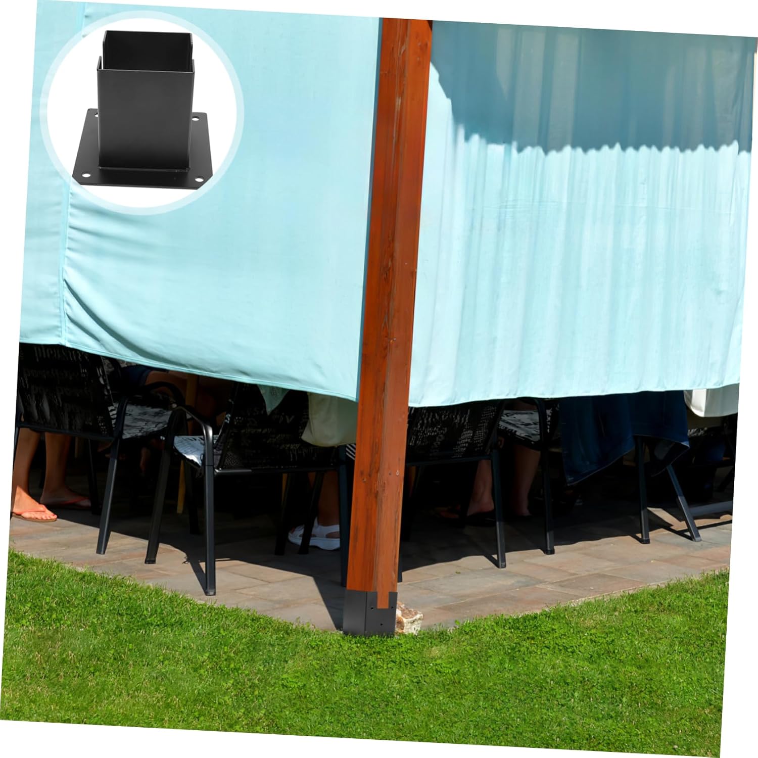 1set Mailbox Post Base Protector Deck Railing Bracket for Mailbox Porch and Fence Support Sturdy Design for Use