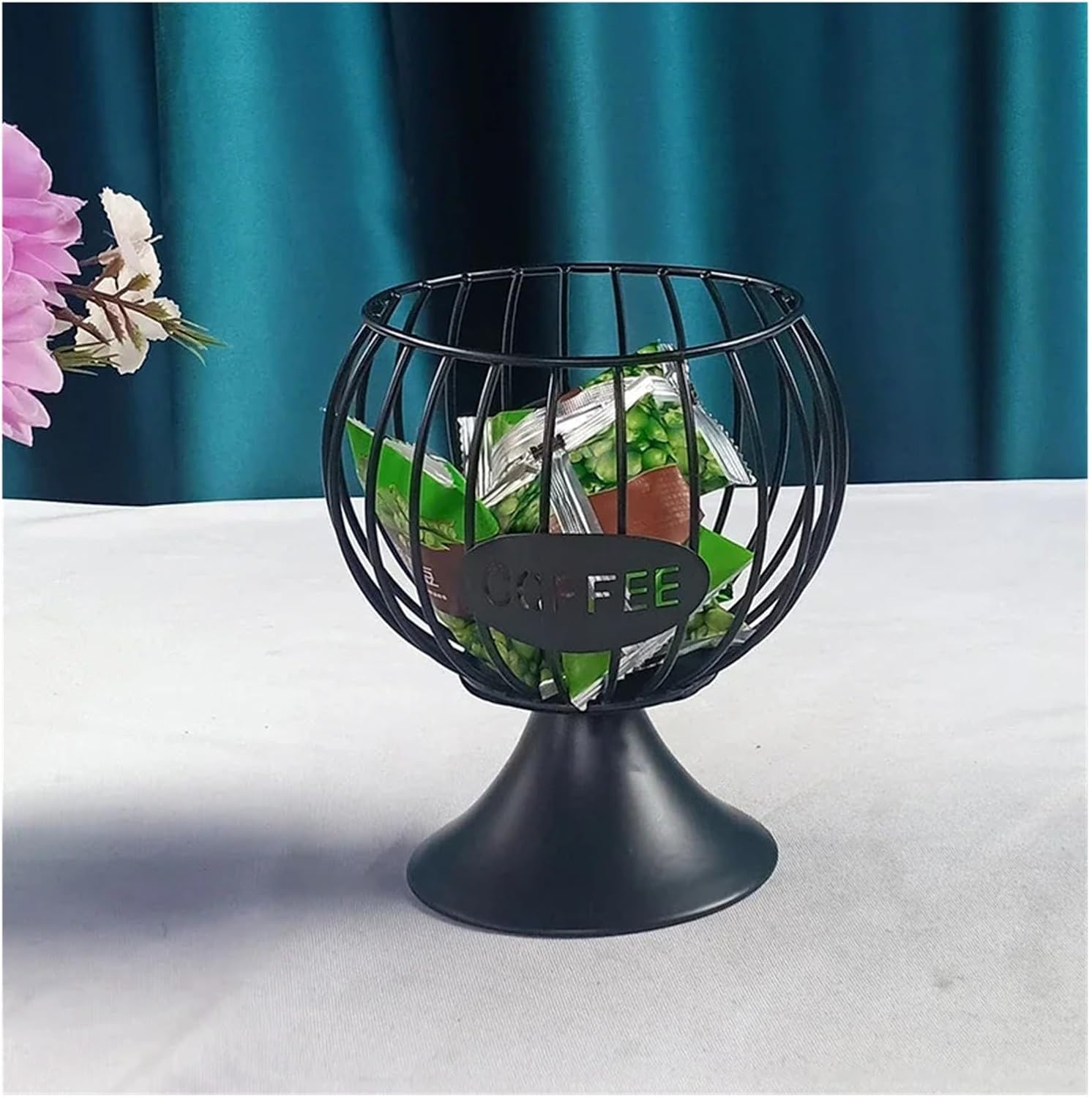 Coffee Pod Holder Hollow Coffee Capsule Basket Anti-Rust Iron Capsule Rack Shelf Storage Organizer Kitchen Storage(1pcs)